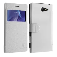 Husa Sony Xperia M2 Nillkin Flip Cover/ Leather/ White