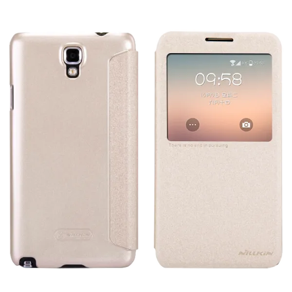 Husa Samsung Galaxy Note 3 Neo Nillkin Flip Cover/ Leather/ Gold photo 1