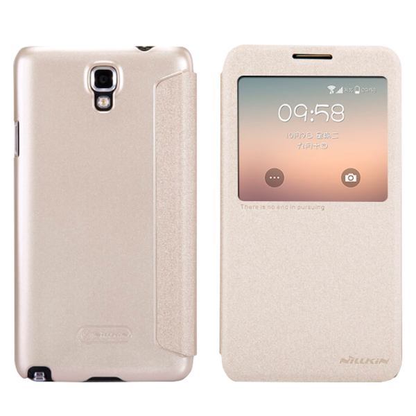 Husa Samsung Galaxy Note 3 Neo Nillkin Flip Cover/ Leather/ Gold photo 1