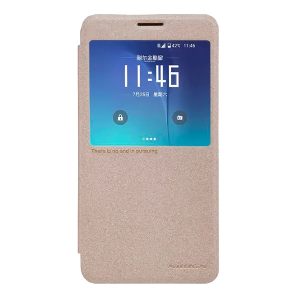 Husa Lenovo P90 Nillkin Flip Cover/ Leather/ Gold photo 1