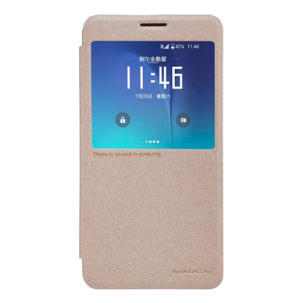 Husa Lenovo P90 Nillkin Flip Cover/ Leather/ Gold photo 1