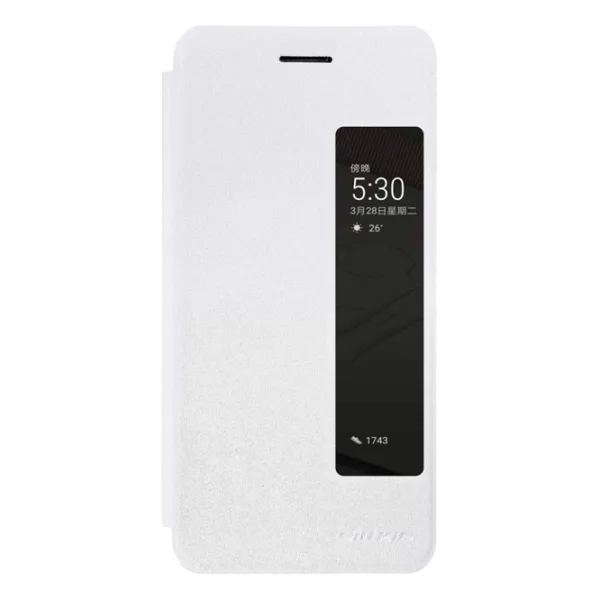Husă pentru smartphone Huawei P10 Plus Nillkin/ Flip Cover/ Piele ecologică/ White photo 1