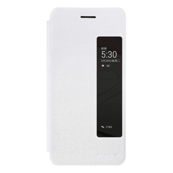 Husă pentru smartphone Huawei P10 Plus Nillkin/ Flip Cover/ Piele ecologică/ White photo 1