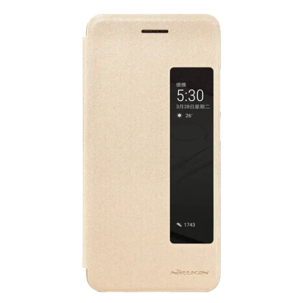 Husă pentru smartphone Huawei P10 Plus Nillkin/ Flip Cover/ Piele ecologică/ Gold photo 1