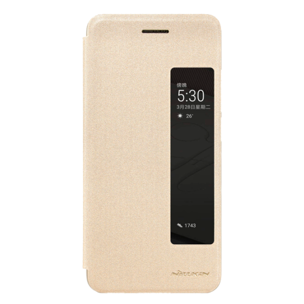 Husă pentru smartphone Huawei P10 Plus Nillkin/ Flip Cover/ Piele ecologică/ Gold photo 1