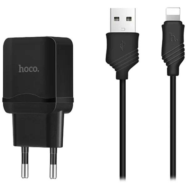 Adaptor de rețea Hoco C22A 2.4 A/ Black photo 1