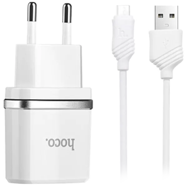Adaptor de rețea Hoco C12 2.4 A/ Black photo 1