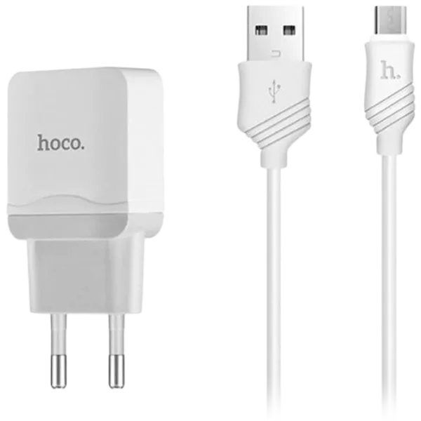 Adaptor de rețea Hoco C22A 2.4 A/ White photo 1