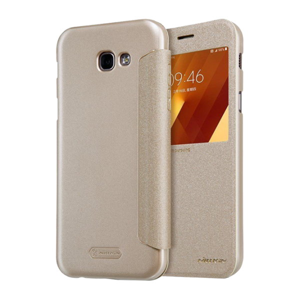 Husa Samsung Galaxy A3 (2017) Nillkin Flip Cover/ Leather/ Gold photo 1