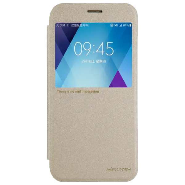 Husă pentru smartphone Samsung Galaxy A5 (2017) Nillkin/ Flip Cover/ Piele/ Gold photo 1