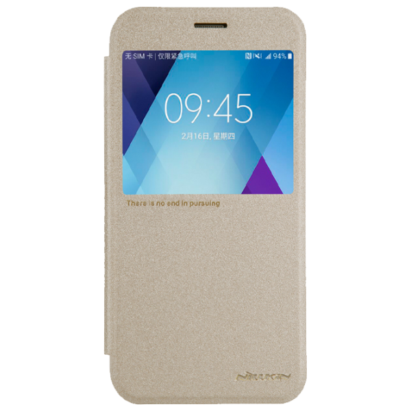 Husă pentru smartphone Samsung Galaxy A5 (2017) Nillkin/ Flip Cover/ Piele/ Gold photo 1