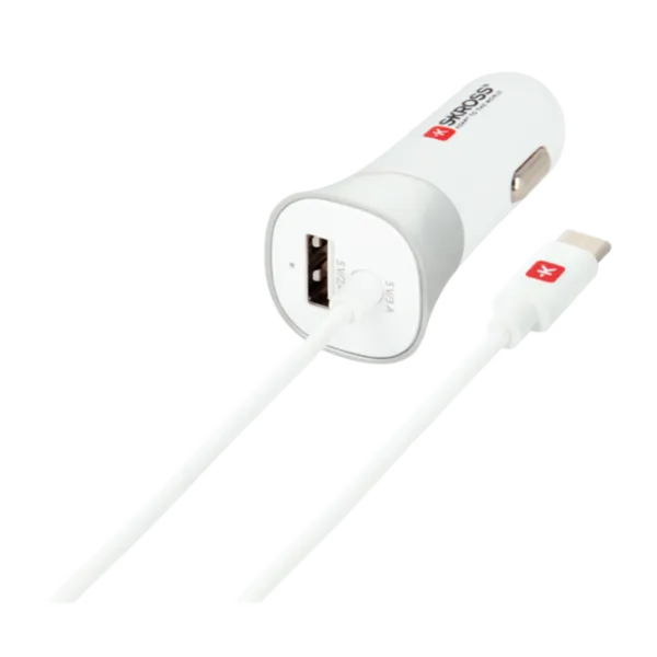 Зарядное устройство SKross Автомобильный/ 2.1A/ Белый photo 1 Зарядное устройство SKross Автомобильный/ 2.1A/ Белый photo 1
