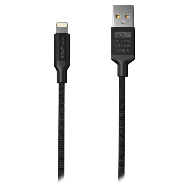 Cablu GSM Golf USB + Lightning GC-52/ 1 m/ Black photo 1