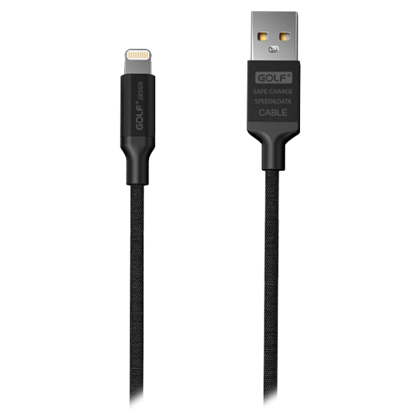 Cablu GSM Golf USB + Lightning GC-52/ 1 m/ Black photo 1