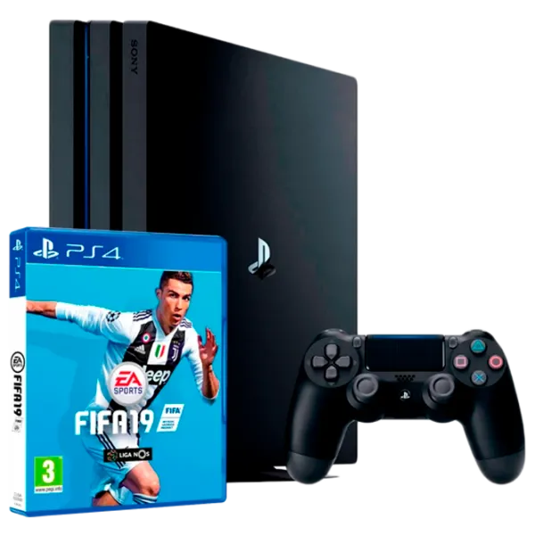 Sony Playstation 4 PRO + FIFA 19 Черный photo 1
