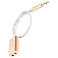 Кабель для телефона UA1 Hoco 3.5 mm + 3.5 mm 0.2 м/ Золото