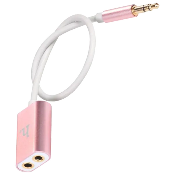 Кабель для телефона UA1 Hoco 3.5 mm + 3.5 mm 0.2 м/ Розовый photo 1