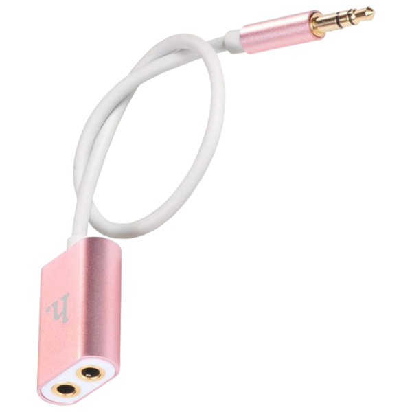 Кабель для телефона UA1 Hoco 3.5 mm + 3.5 mm 0.2 м/ Розовый photo 1