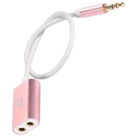 Кабель для телефона UA1 Hoco 3.5 mm + 3.5 mm 0.2 м/ Розовый