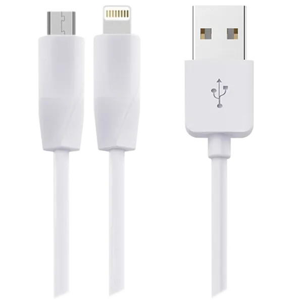Cablu pentru telefon X1 Hoco USB + Lightning, microUSB 1 m/ White photo 1