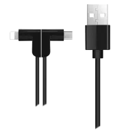 Кабель GSM Hoco USB + Lightning + microUSB X12 L-Shape/ 1,2m/ Черный