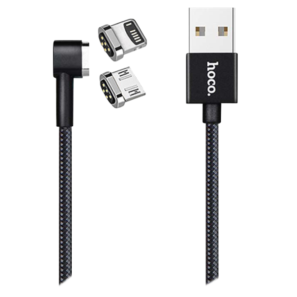 Cablu GSM Hoco USB + Lightning + microUSB U20 L-Shape/ 1 m/ Black photo 1