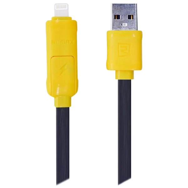 Кабель для телефона RC-27t Remax USB + Lightning, microUSB 1 м/ Черный photo 1