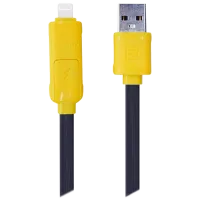 Кабель для телефона RC-27t Remax USB + Lightning, microUSB 1 м/ Черный
