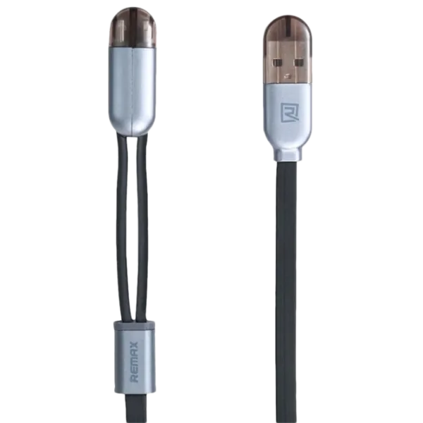 Cablu pentru telefon Binary Remax USB Type-A + Lightning, microUSB 1 m/ Black photo 1