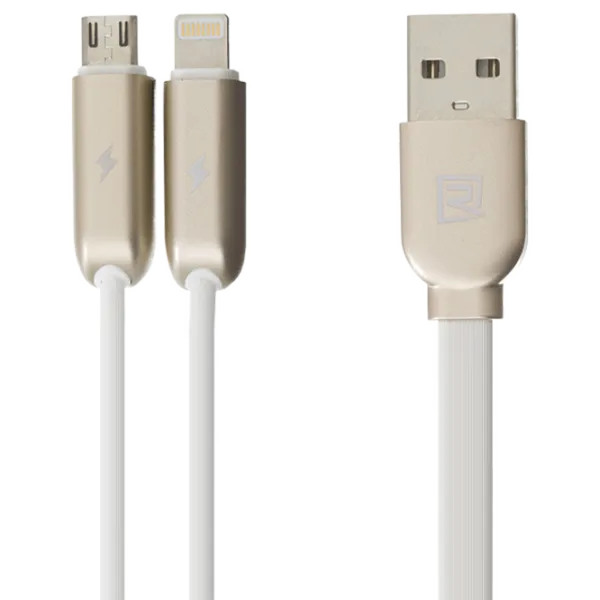 Кабель для телефона RC-025T Remax USB Type-A + Lightning, microUSB 1 м/ Белый photo 1