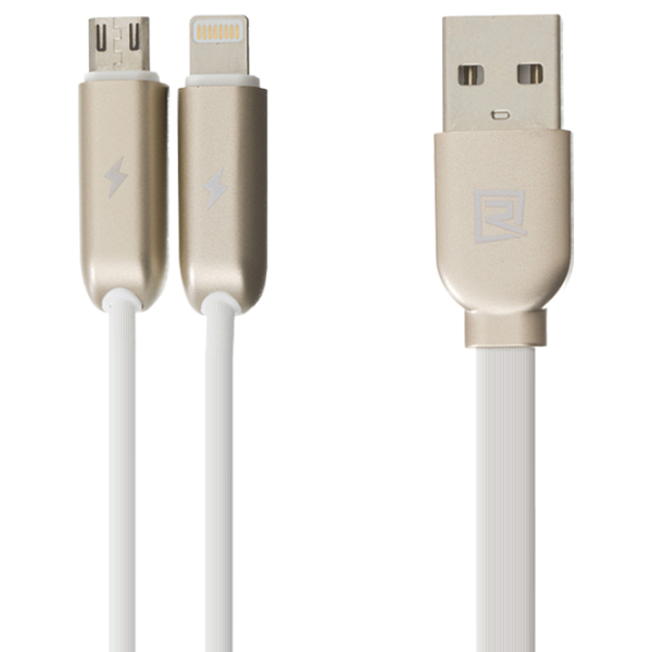 Кабель для телефона RC-025T Remax USB Type-A + Lightning, microUSB 1 м/ Белый photo 1