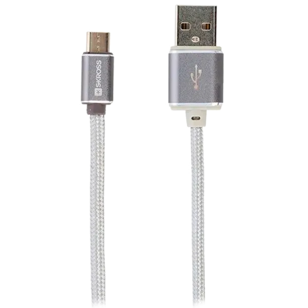 Cablu pentru telefon Steel Line SKross USB Type-A + microUSB 1 m/ Silver photo 1