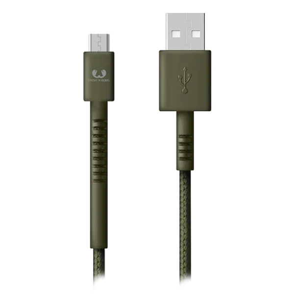 Cablu GSM Fresh 'N Rebel USB + microUSB 1,5m/ Camouflage Green photo 1 Cablu GSM Fresh 'N Rebel USB + microUSB 1,5m/ Camouflage Green photo 1