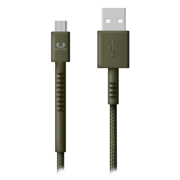 Cablu GSM Fresh 'N Rebel USB + microUSB 1,5m/ Camouflage Green photo 1 Cablu GSM Fresh 'N Rebel USB + microUSB 1,5m/ Camouflage Green photo 1