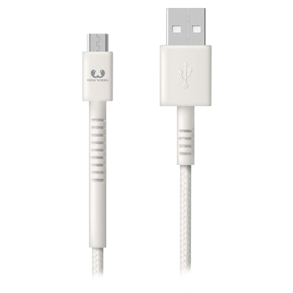 Cablu GSM Fresh 'N Rebel USB + microUSB 1,5m/ White photo 1 Cablu GSM Fresh 'N Rebel USB + microUSB 1,5m/ White photo 1