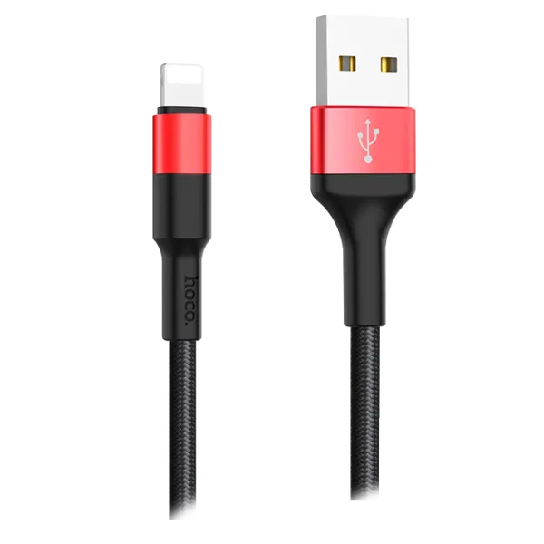 Cablu GSM Hoco USB + Lightning X26/ 1 m/ Red Black photo 1 Cablu GSM Hoco USB + Lightning X26/ 1 m/ Red Black photo 1