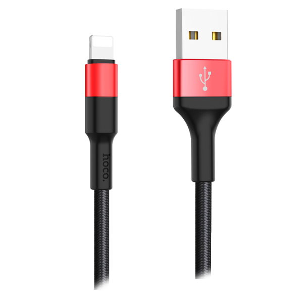 Cablu GSM Hoco USB + Lightning X26/ 1 m/ Red Black photo 1 Cablu GSM Hoco USB + Lightning X26/ 1 m/ Red Black photo 1