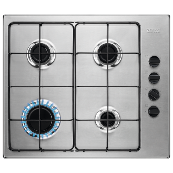 Plită încorporabilă pe gaz Zanussi ZGH62414XA Inox/ Inox photo 1