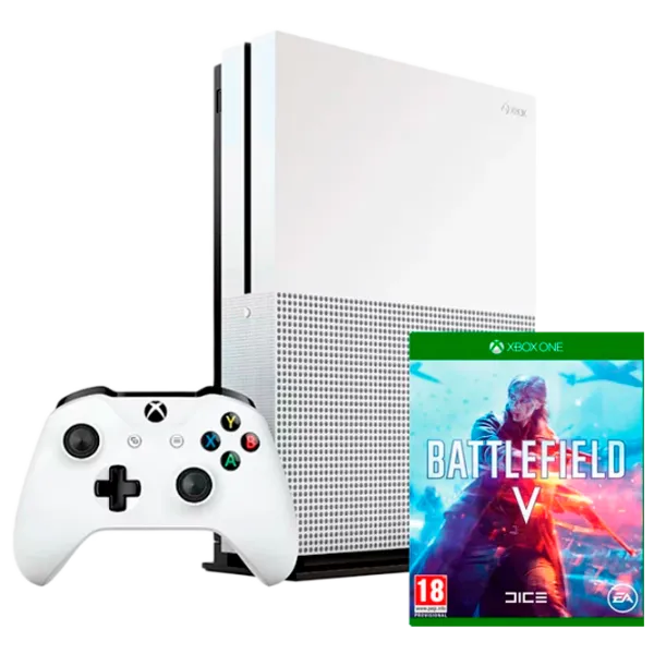 Microsoft Xbox One S + Battlefield V  / White photo 1