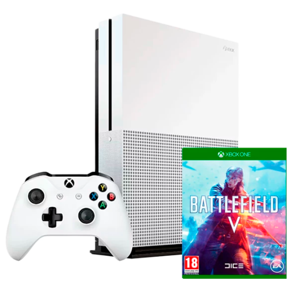 Microsoft Xbox One S + Battlefield V  / White photo 1