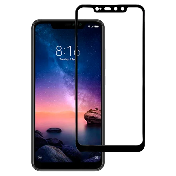Защитное стекло Cover X Xiaomi Redmi Note 6 Pro 0.26 mm/ Глянцевый/ Черный photo 1