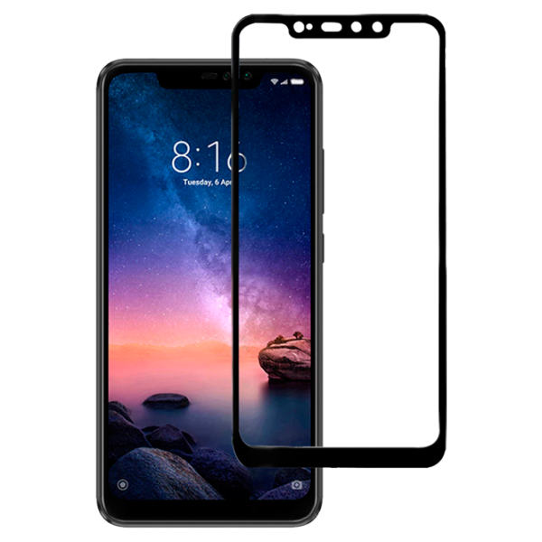 Защитное стекло Cover X Xiaomi Redmi Note 6 Pro 0.26 mm/ Глянцевый/ Черный photo 1