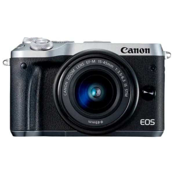 Фотоаппарат Canon EOS M6 EF-M 15-45 STM KIT Kit CMOS/ Серебристый photo 1 Фотоаппарат Canon EOS M6 EF-M 15-45 STM KIT Kit CMOS/ Серебристый photo 1