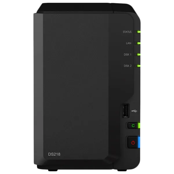 Сетевое хранилище Synology DS218 Черный photo 1