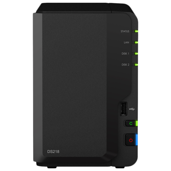 Сетевое хранилище Synology DS218 Черный photo 1