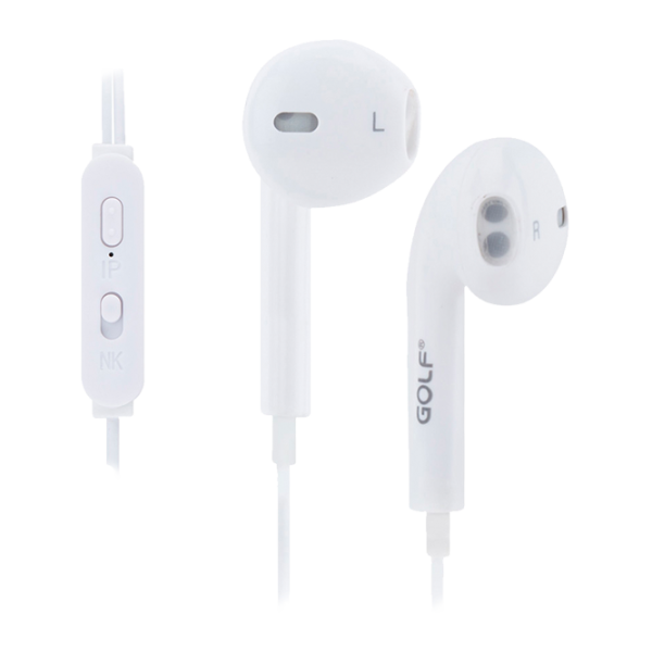 Наушники Golf M1 Control Earphone Белый Проводная/ Персональный photo 1