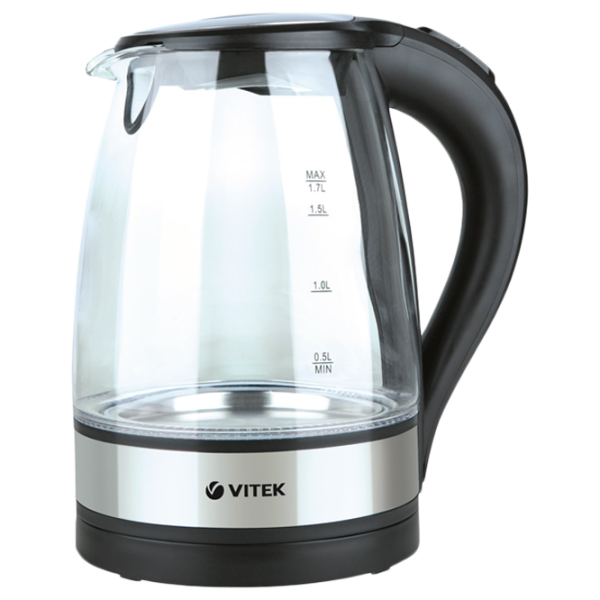 Электрочайник Vitek VT-7008TR 1.7л / Скрытый / Черный photo 1