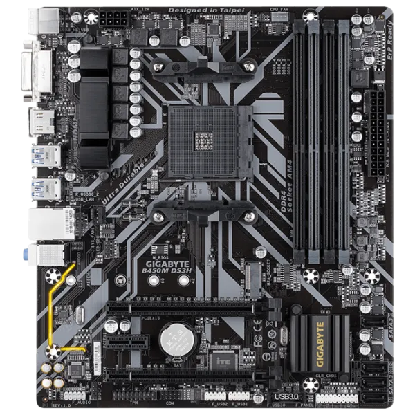 Материнская плата Gigabyte B450M DS3H 1.0 mATX/ AMD B450 photo 1
