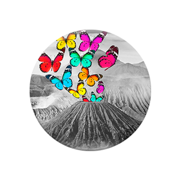 COMBO PopSocket & PopClip butterfly volcano Серый photo 1