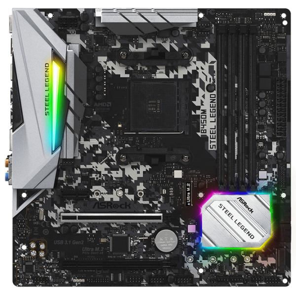 Материнская плата ASRock B450M STEEL LEGEND mATX/ AMD B450 photo 1